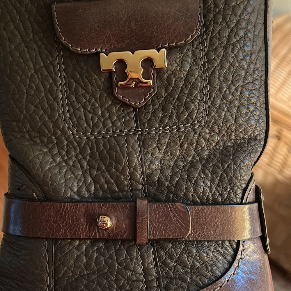 Tory Burch Brown Leather Boots, Size 8 1/2 M - Picture 8 of 13